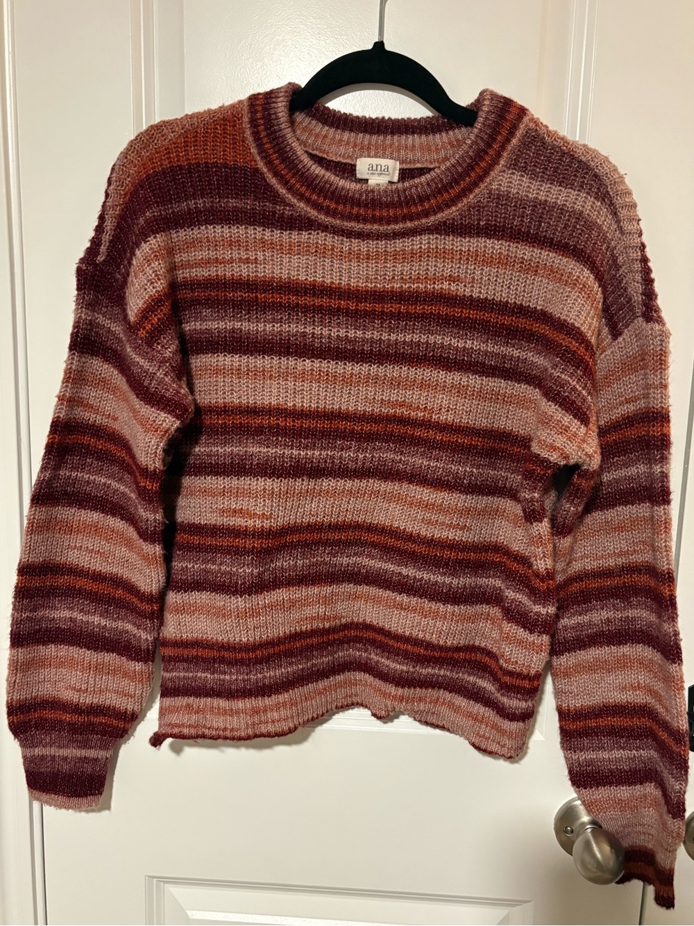 a.n.a. Multicolor Striped Knit Sweater Size M